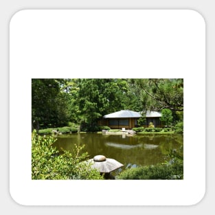 zen garden ecopop landscape photograph in houston tx park Sticker